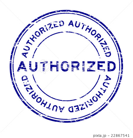 Grunge blue authorized rubber stamp 22867541