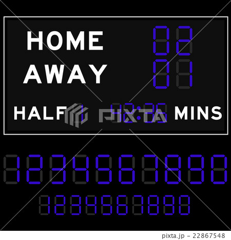 Scoreboard with blue digital font 22867548