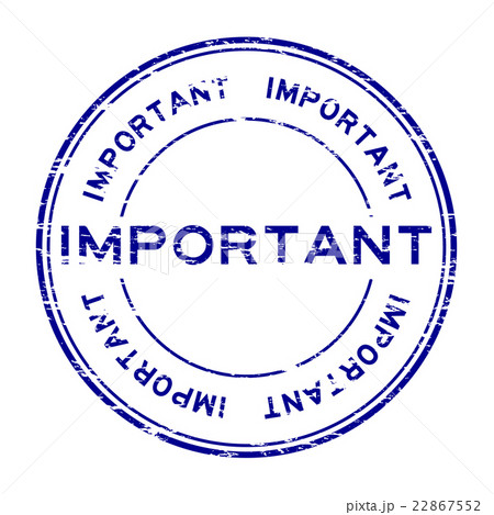 Grunge blue important rubber stamp  22867552