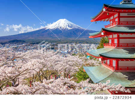 Mt. Fuji with Chureito Pagoda, Fujiyoshida, Japan 22872934