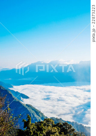 Cloud of sea and blue sky in Alishan National Park Cloud of sea and blue sky in Alishan National Park 22873223