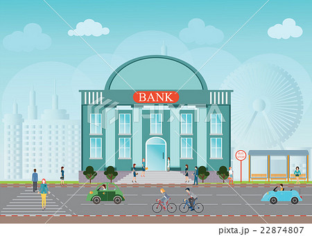 Bank building exterior. Bank building exterior. 22874807