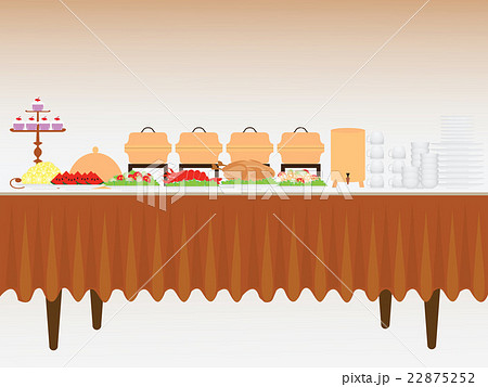 orange buffet table