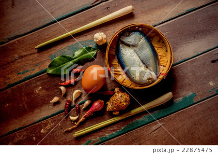 Fish and cooking on wood 22875475