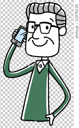 Illustration material: Men sending calls Senior 22876216