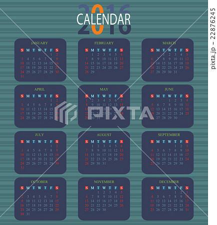 Calendar for 2016 on White Background. Calendar for 2016 on White Background. 22876245