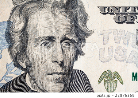 US President "Jackson" face on US  20 dollars  22876369