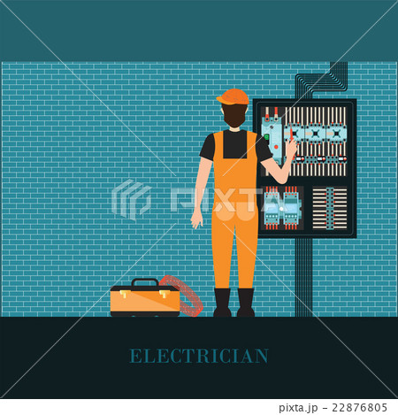 Electrician holding Measuring power screwdriver. 22876805