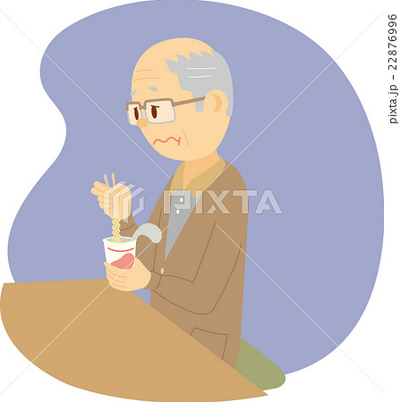 一人で寂しく食事をするシニア男性 一人で寂しく食事をするシニア男性 22876996