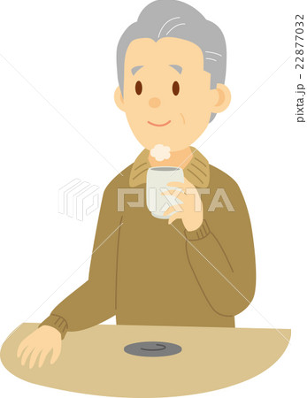 お茶を飲むシニア男性 お茶を飲むシニア男性 22877032