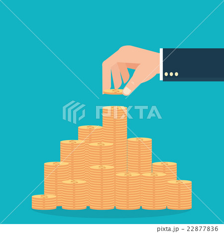 Human hands holding coins and build coin graph. 22877836