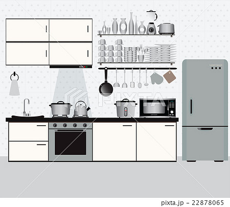 Interior kitchen with kitchen shelves Interior kitchen with kitchen shelves 22878065