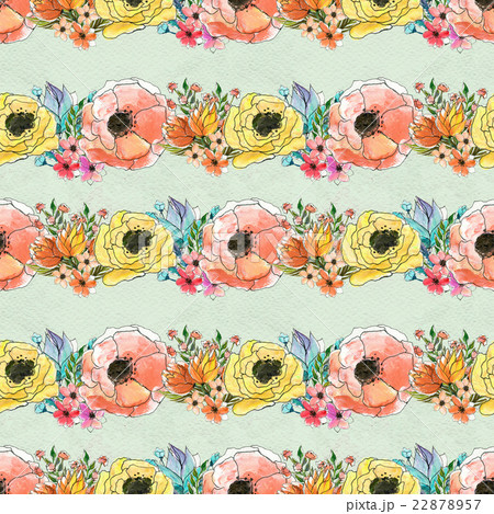 Seamless watercolor floral pattern 22878957