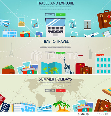 Three Travel and Tourism Headers, Banners.  22879946