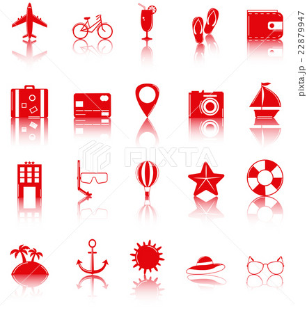 Summer flat icons set. Summer holidays. Vector 22879947