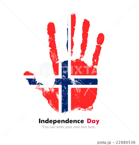 Handprint with the Norwegian flag in grunge style Handprint with the Norwegian flag in grunge style 22880536