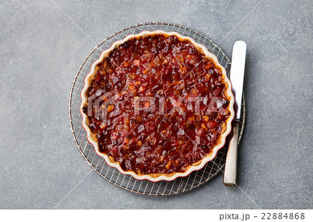 Grapefruit, orange, lemon tart, crumble in a dish 22884868