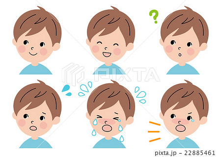 男の子の表情セットのイラスト素材 22885461 Pixta