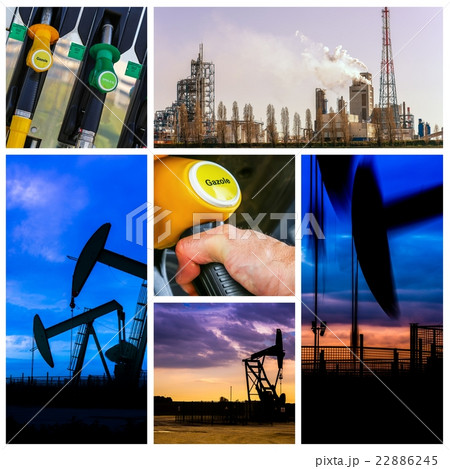 Collage of Oil fuel pump petrol and product Collage of Oil fuel pump petrol and product 22886245
