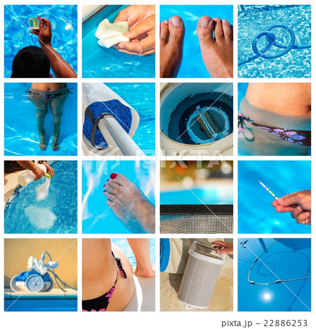 Collage maintenance of a private pool 22886253