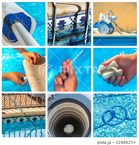 Collage maintenance of a private pool 22886254
