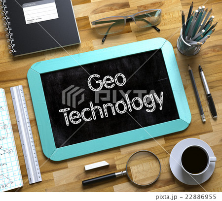 Geo Technology Handwritten on Small Chalkboard. Geo Technology Handwritten on Small Chalkboard. 22886955