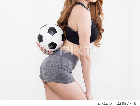 Sexy woman body with soccer ball 22887749