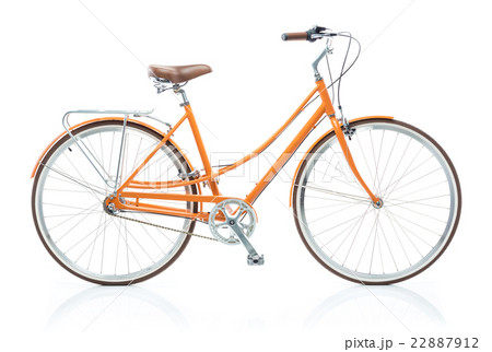 Stylish orange bicycle isolated on white background 22887912