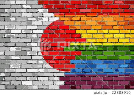 Brick Wall Japan and Gay flags Brick Wall Japan and Gay flags 22888910