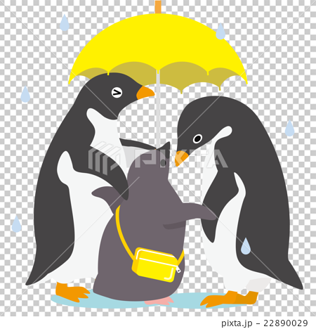 アデリーペンギン 雨の日家族 22890029