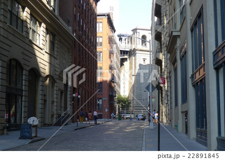 ブルックリンのウォーターストリートの写真素材