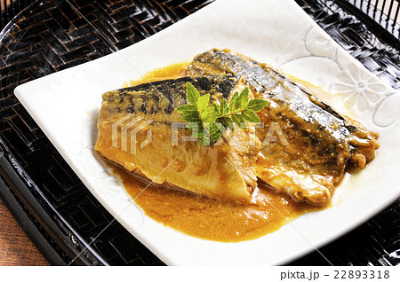 サバ 煮魚 味噌煮 さばの味噌煮 魚の写真素材