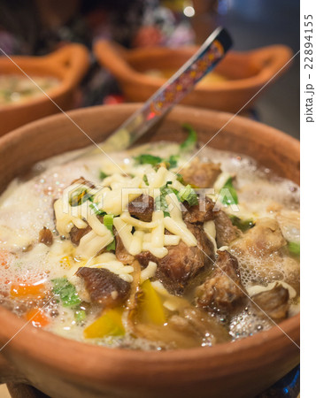 congee in clay cup 22894155