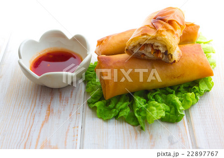 Fried Chinese Traditional Spring rolls food Fried Chinese Traditional Spring rolls food 22897767
