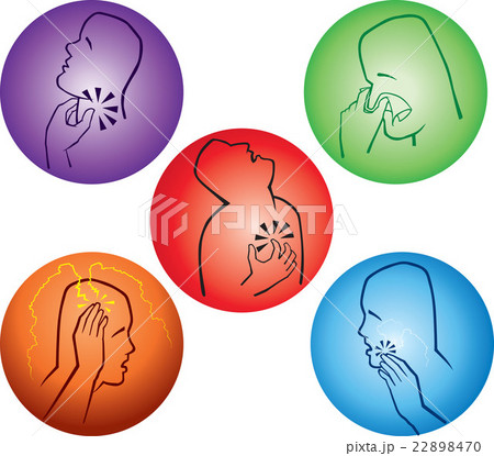 Illness stick figure icon set 22898470