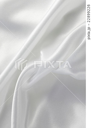 白いサテン生地の布の写真素材