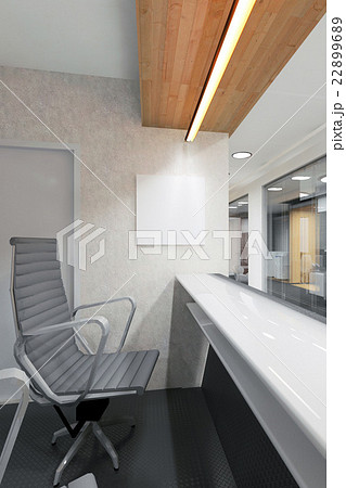 office lobby and corridor with a reception desk 22899689