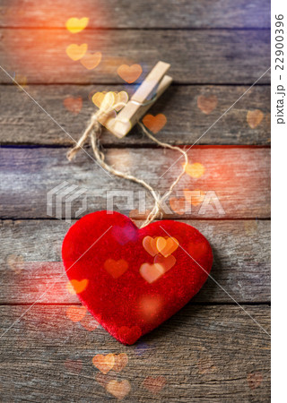 Red hearts on wooden background 22900396