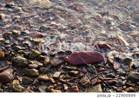 Sea pebble, gravel beach for background. 22900899