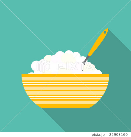 Breakfast Cereal Oatmeal, Icon in Modern Flat 22903160