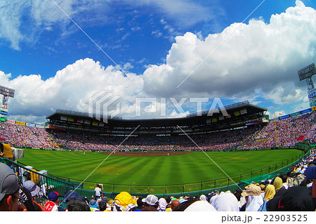 高校野球 甲子園球場 甲子園 野球 夏 スポーツ 球場の写真素材