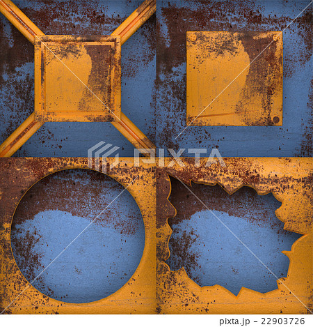 Rusted blue painted metal wall background set Rusted blue painted metal wall background set 22903726