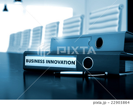 Business Innovation on Ring Binder. Toned Image. 22903864
