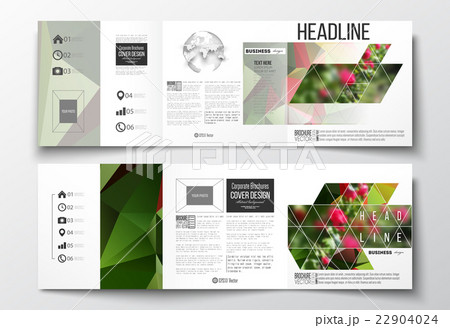 Set of tri-fold brochures, square design templates Set of tri-fold brochures, square design templates 22904024