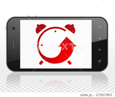 Timeline concept: Smartphone with Alarm Clock on Timeline concept: Smartphone with Alarm Clock on 22907863
