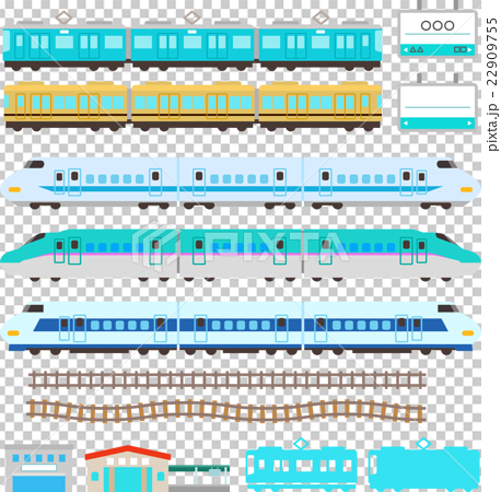 かわいい電車と新幹線のイラストセットのイラスト素材 22909755 Pixta