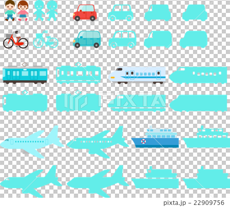 Illustration set of various means of transportation Illustration set of various means of transportation 22909756
