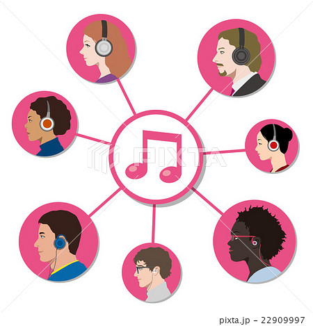 音楽ストリーミングサービス　イメージイラスト 22909997
