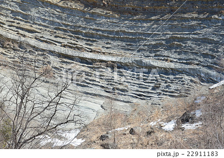 むき出しの地層「ようばけ」(赤平川・左岸/埼玉県秩父郡小鹿野町) むき出しの地層「ようばけ」(赤平川・左岸/埼玉県秩父郡小鹿野町) 22911183