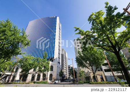 名古屋 丸の内 都市風景 桜通り 名古屋商科大学 丸の内タワーの写真素材